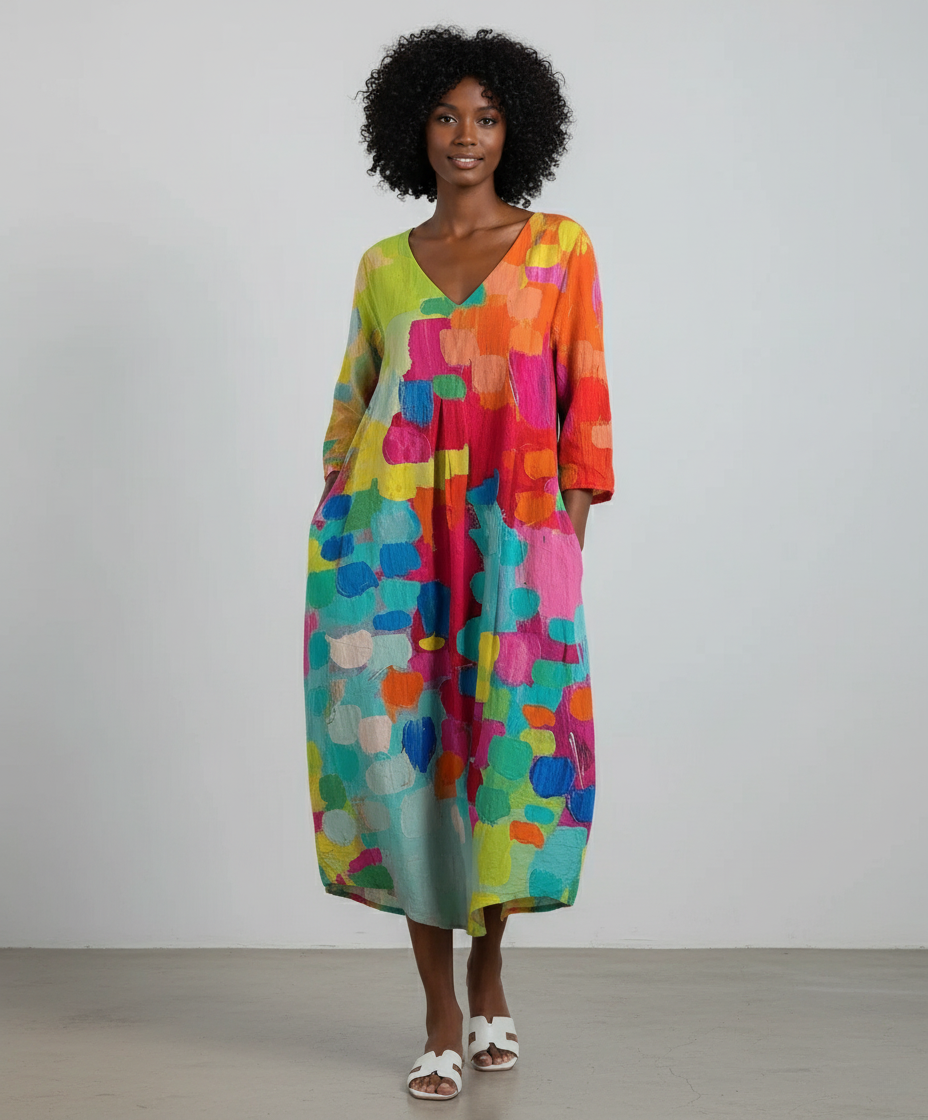 Radiant Escape Abstract Midi Dress