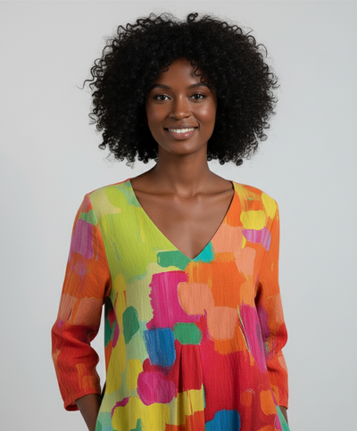 Radiant Escape Abstract Midi Dress