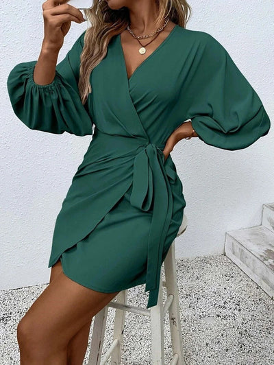 Allure Wrap Detail Mini Dress