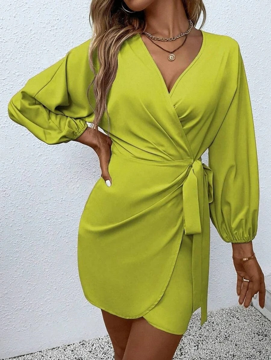 Allure Wrap Detail Mini Dress