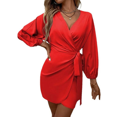 Allure Wrap Detail Mini Dress