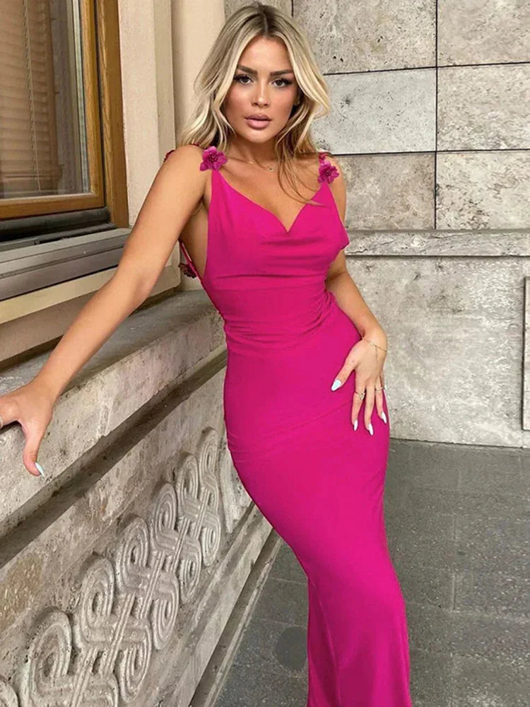 Bloom-Strap Maxi Dress