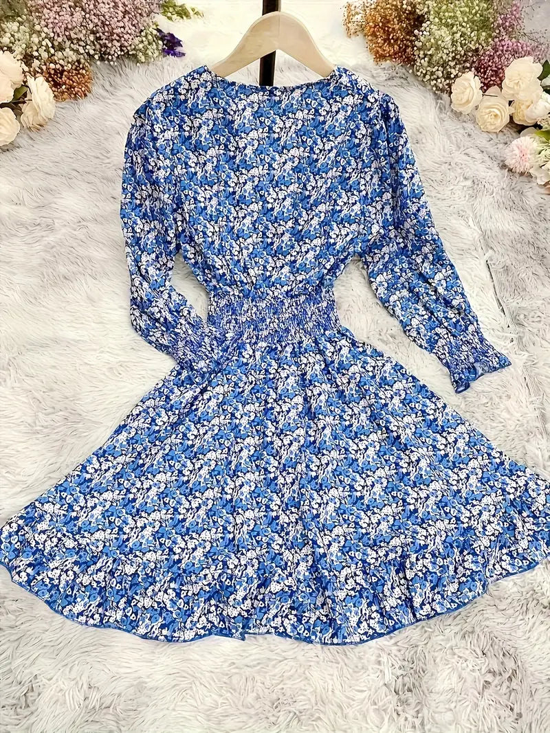 Blooming Charm Shirred Mini Dress