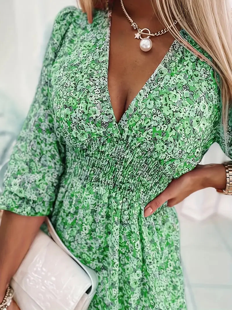 Blooming Charm Shirred Mini Dress