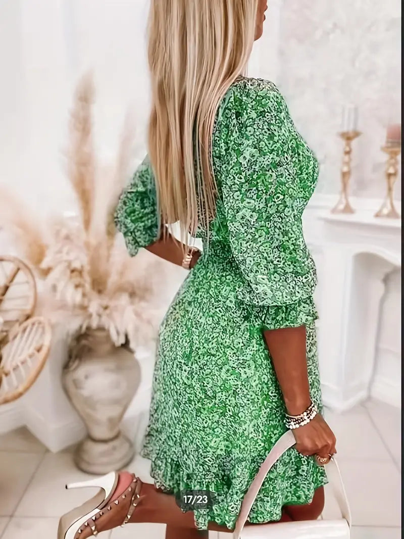 Blooming Charm Shirred Mini Dress