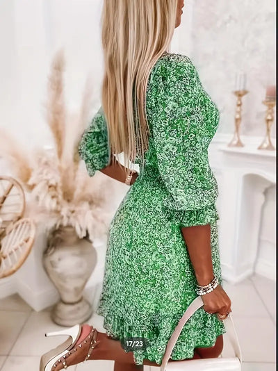 Blooming Charm Shirred Mini Dress