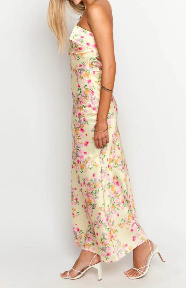 Blooming Escape Backless Maxi Dress