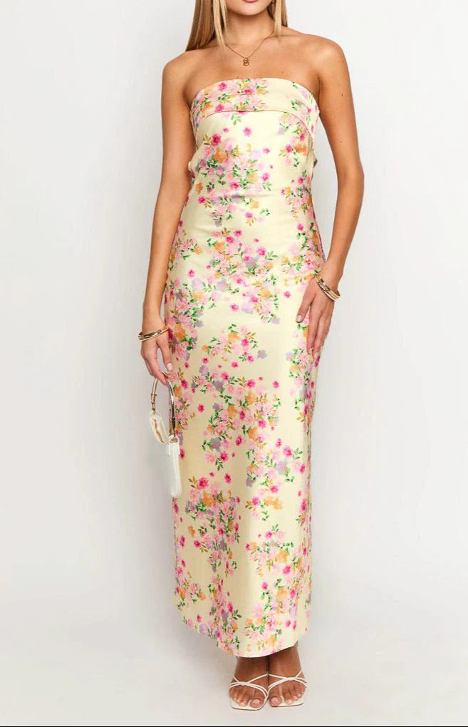 Blooming Escape Backless Maxi Dress