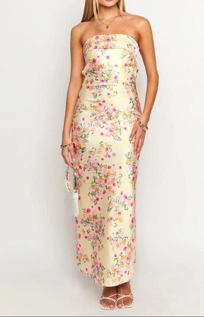Blooming Escape Backless Maxi Dress