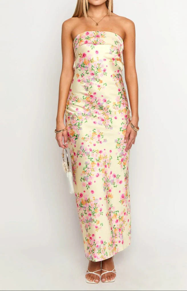 Blooming Escape Backless Maxi Dress