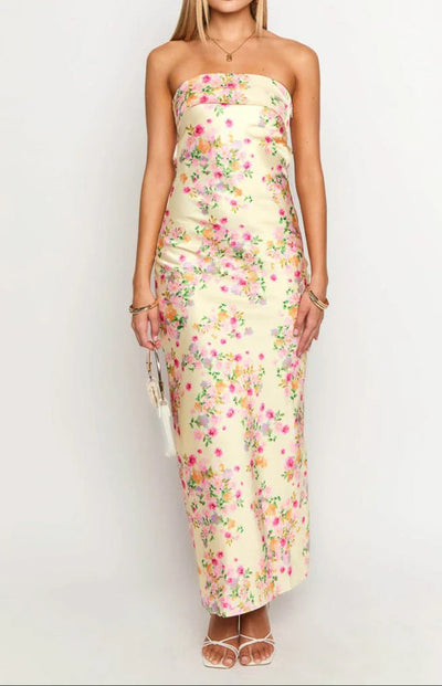 Blooming Escape Backless Maxi Dress