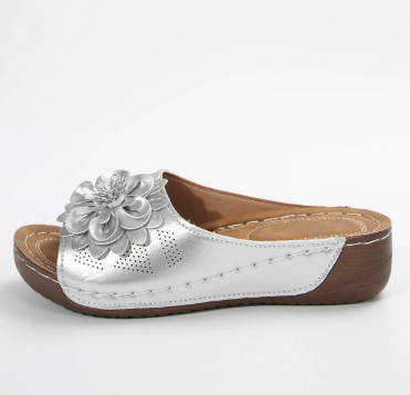Elegant Bloom Wedge Sandals