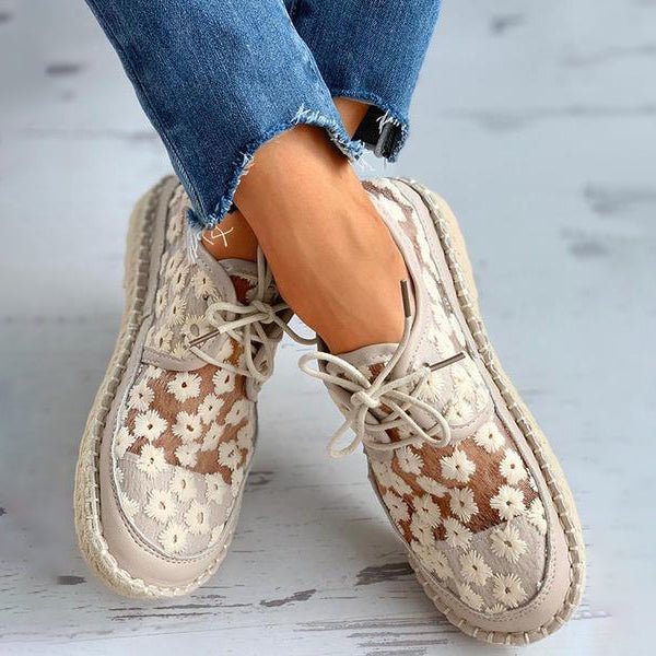 Floral Embroidery Sneakers