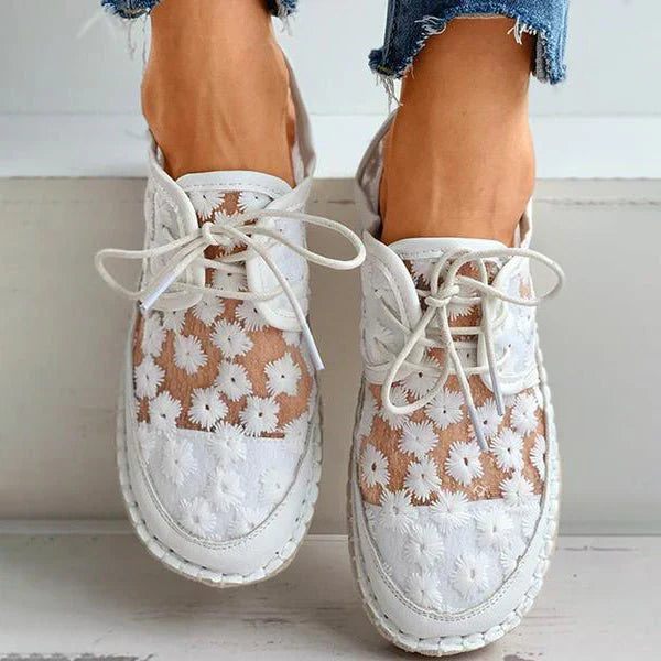 Floral Embroidery Sneakers