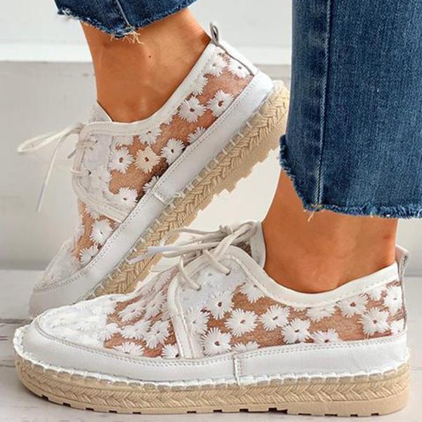 Floral Embroidery Sneakers
