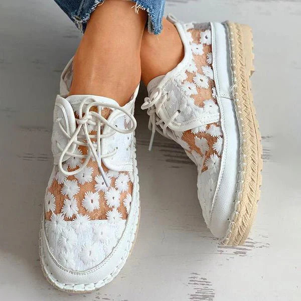 Floral Embroidery Sneakers