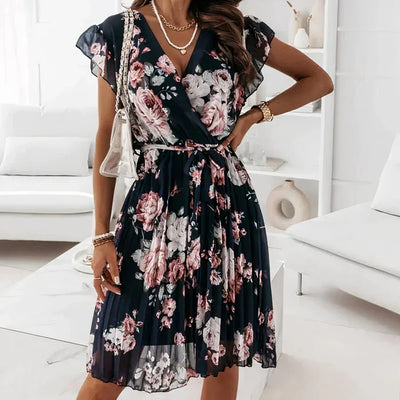 Blooming Wrap Floral Midi Dress