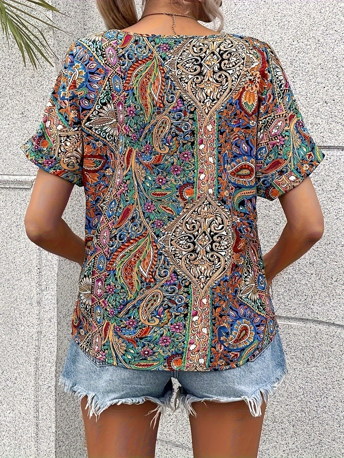 Bohemian Bloom Tapestry Print Blouse