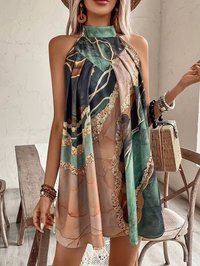 Bohemian Whimsy Draped Summer Dress