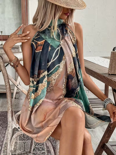 Bohemian Whimsy Draped Summer Dress