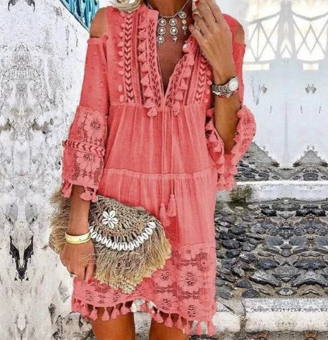 Bohemian Whimsy Embroidered Mini Dress