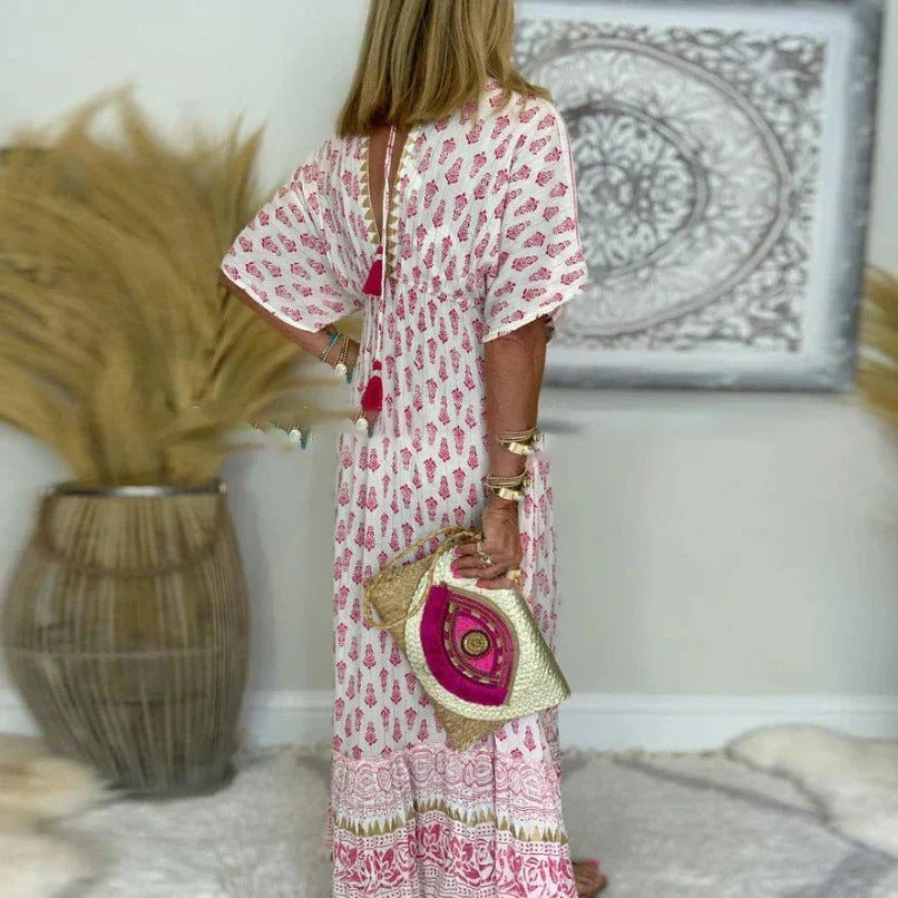 Bohemian Whispers Print Maxi Dress