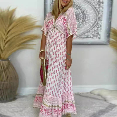 Bohemian Whispers Print Maxi Dress