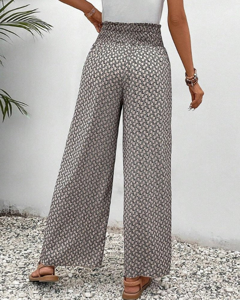 Boho Bloom High-Waist Palazzo Pants