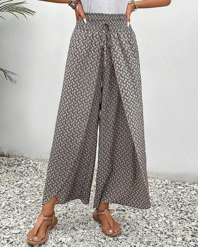 Boho Bloom High-Waist Palazzo Pants