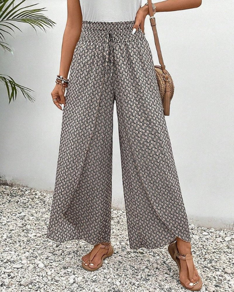 Boho Bloom High-Waist Palazzo Pants