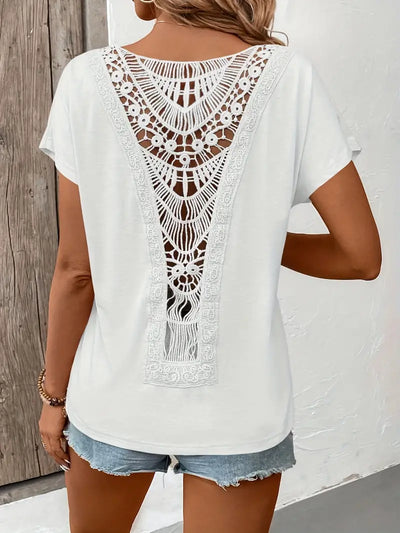 Boho Whispers Lace-Back Tee