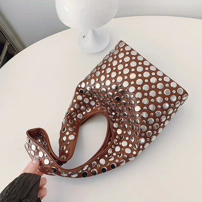 Bold Allure Studded Shoulder Bag
