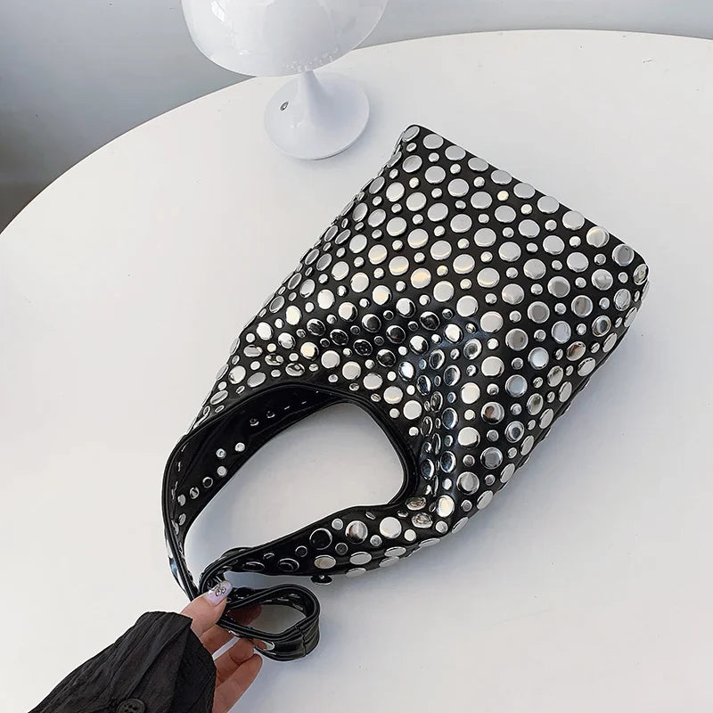Bold Allure Studded Shoulder Bag