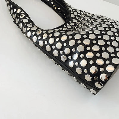 Bold Allure Studded Shoulder Bag