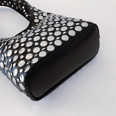 Bold Allure Studded Shoulder Bag