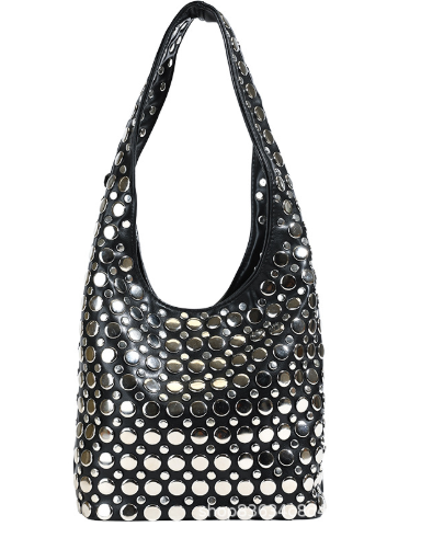 Bold Allure Studded Shoulder Bag