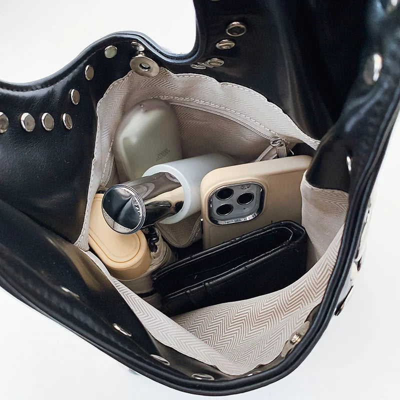 Bold Allure Studded Shoulder Bag