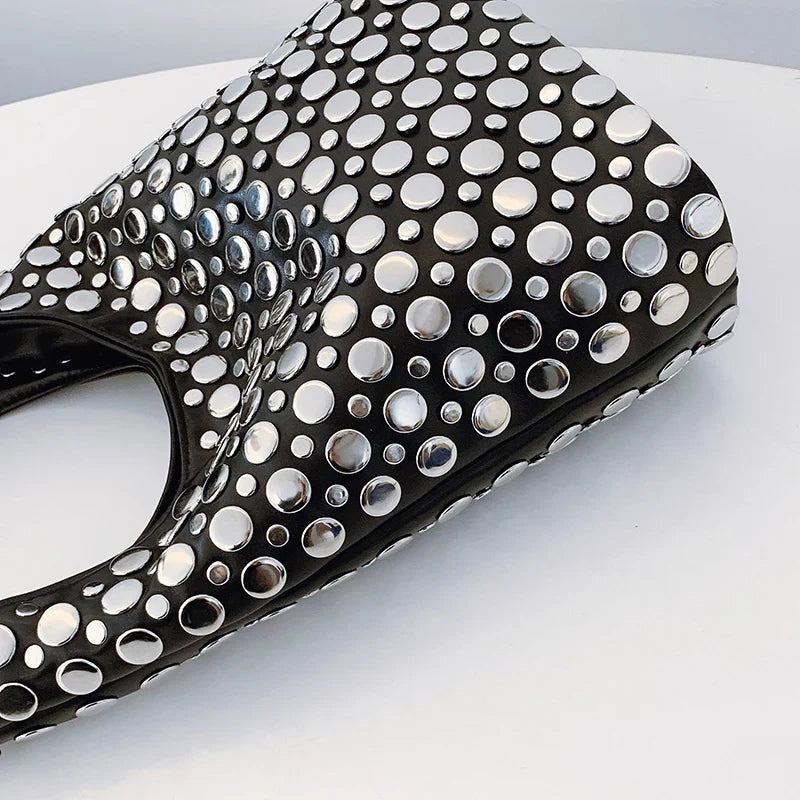 Bold Allure Studded Shoulder Bag