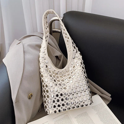Bold Allure Studded Shoulder Bag