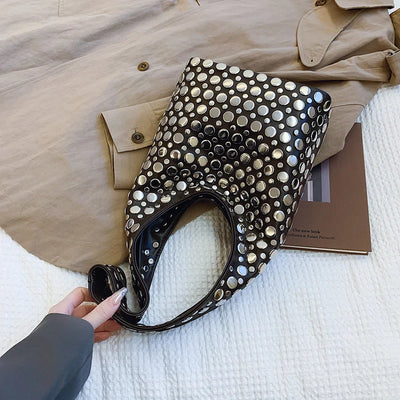Bold Allure Studded Shoulder Bag