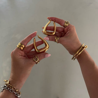 Bold Elegance Sculpted Hoop Earrings