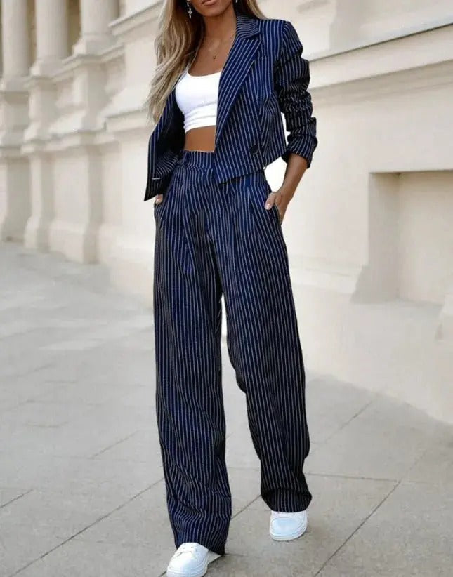 Bold Grace Cropped Blazer Trouser Set