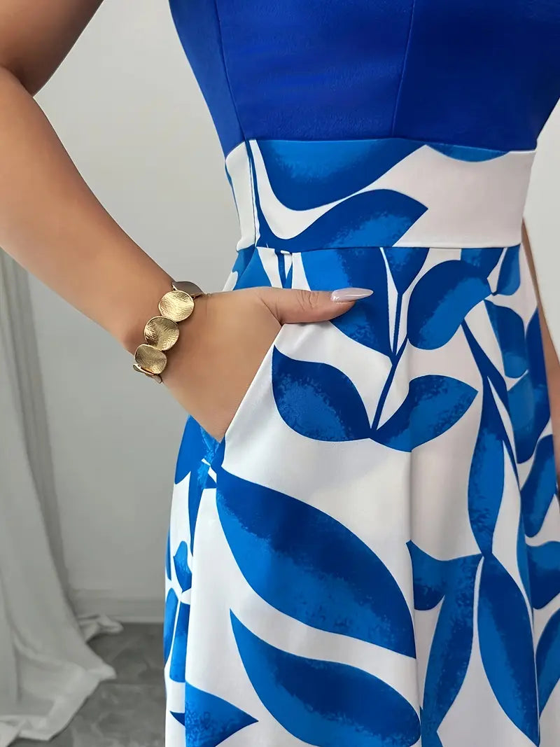 Botanical Allure Off-Shoulder Maxi Dress