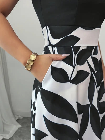 Botanical Allure Off-Shoulder Maxi Dress