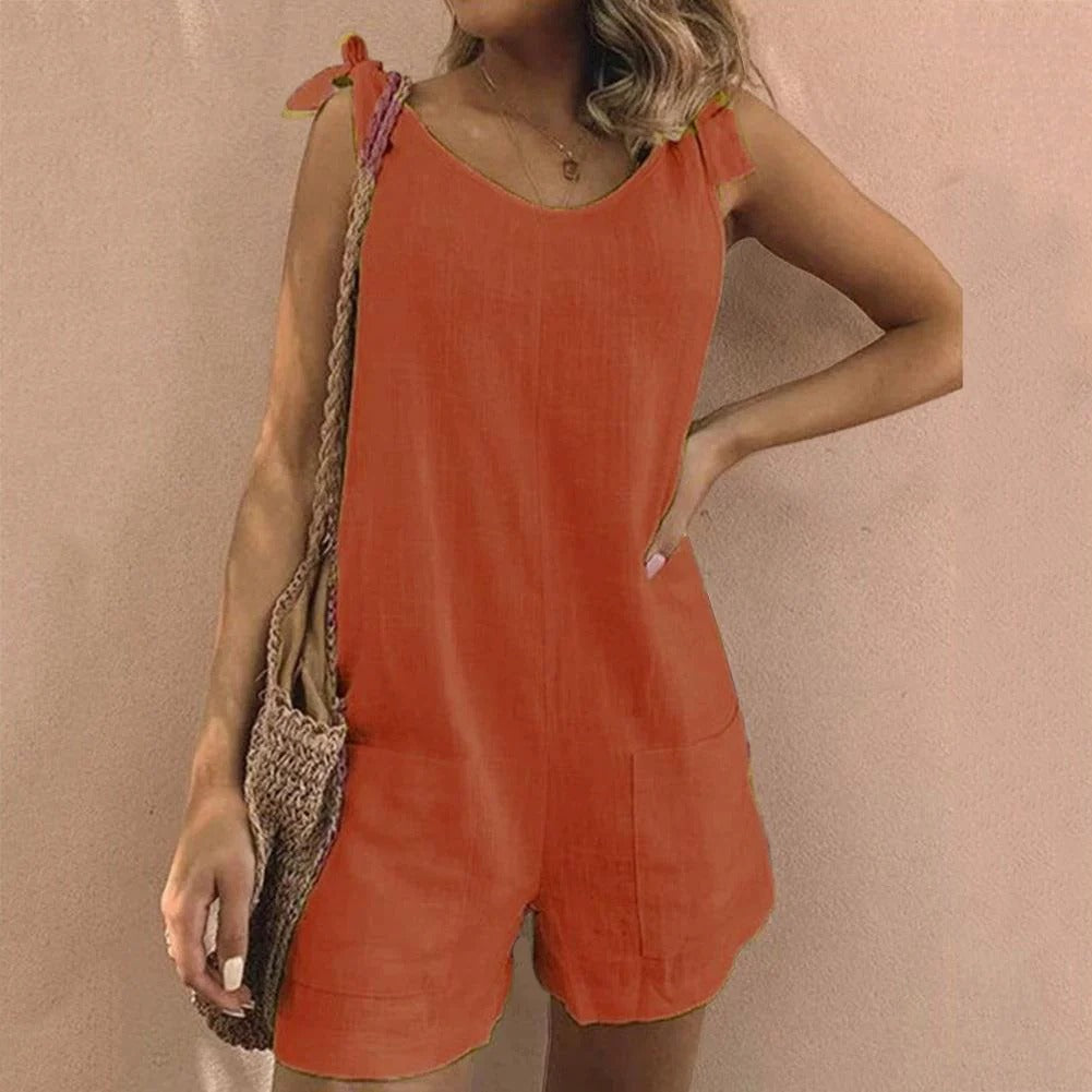 Carefree Charm Tie-Shoulder Playsuit