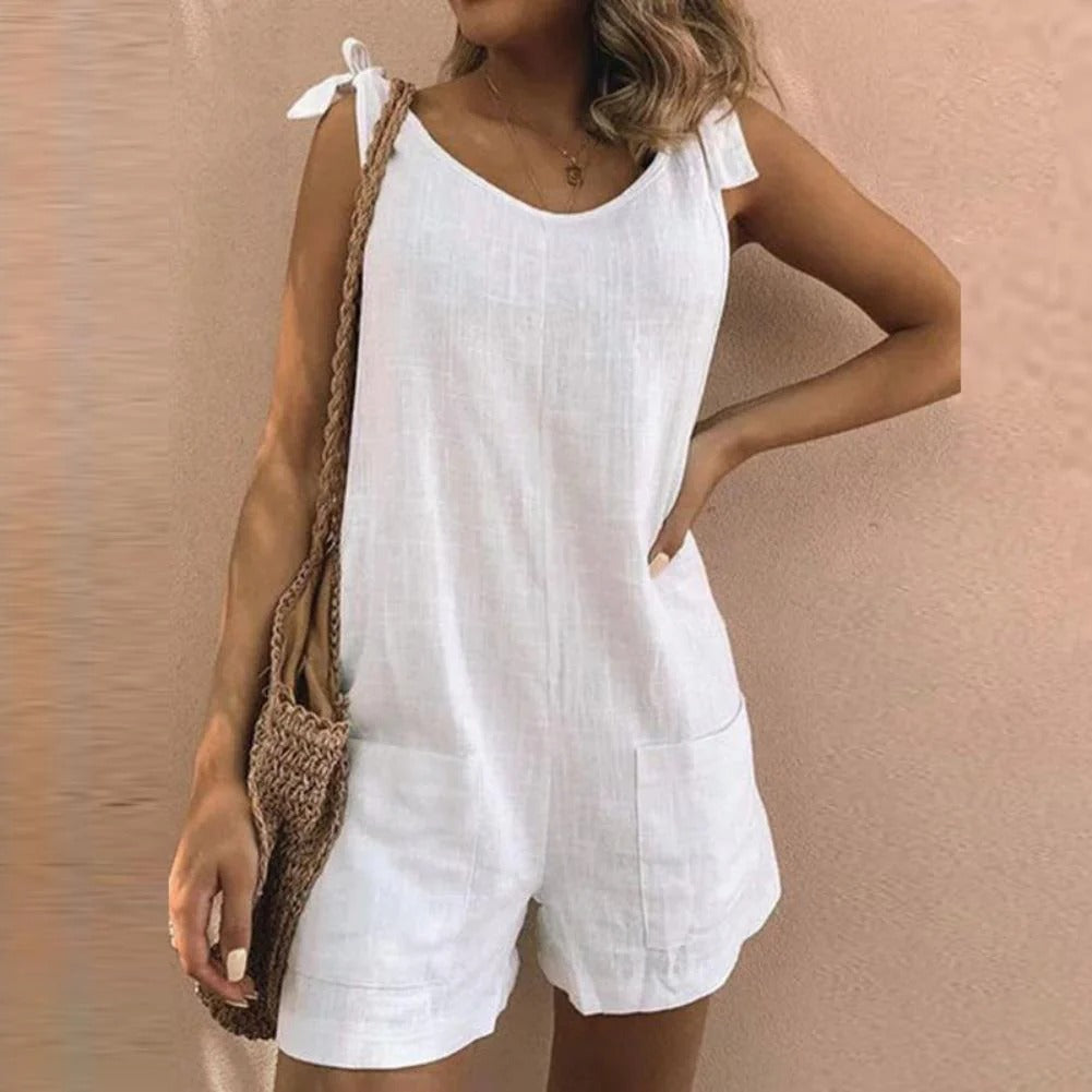 Carefree Charm Tie-Shoulder Playsuit