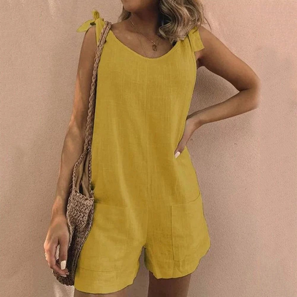 Carefree Charm Tie-Shoulder Playsuit