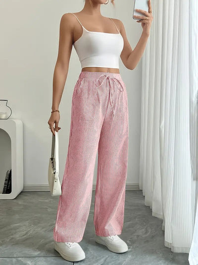 Carefree Whimsy Striped Wide-Leg Pants