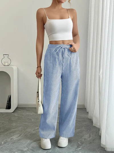 Carefree Whimsy Striped Wide-Leg Pants