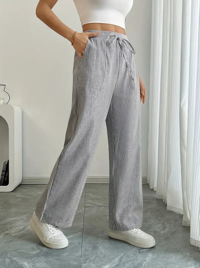 Carefree Whimsy Striped Wide-Leg Pants